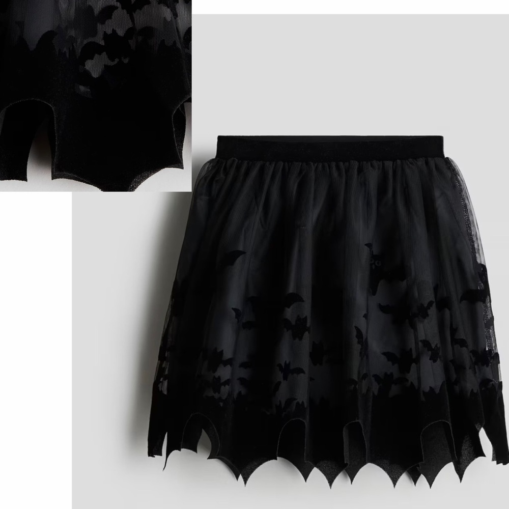 H&M Girls Black Bat Tulle Skirt‎ Halloween US 6X/7 - Picture 14 of 17